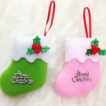 2PCS 8*8 cm Mini Christams Nogavice Novo Leto Candy Bag Naselitve Visi Božično Drevo Okraski za Dom navidad Ornament - 