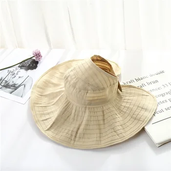 Moda nove poletne počitnice ob morju dežnik plaži klobuk vse-tekmo zložljivo zaščito pred soncem prazno top sonce klobuk - 