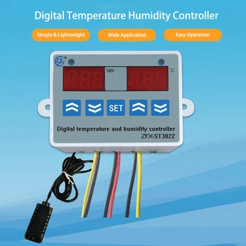 ZFX-ST3022 Temperatura Vlažnost Krmilnik Digitalni Dvojni Zaslon Termostat Humidistat Krmilnik za Zamrzovalnik Hladilnik Valilnih - 