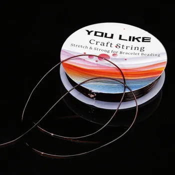 Ornament žice, pisane elastične žice, fishwire, pregleden kristalno žice, 0,6 mm rdeča, 15m kristalov zapestnica elastične žice - 