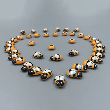 100 kozarcev 3D Lesene Nalepke Mini Čebel Nalepke Hladilnik Dekoracijo Sten Scrapbooking DIY Ladybug Nalepke Velikonočno Dekoracijo Doma Steno - 