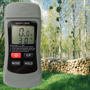 Dva-v-enem Pin Vrsta Lesa Vlage Meter Lesa Temperatura/Vlažnost Detektor Ročni Vlage Tester za Woodworker - 