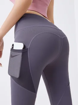 FNOCE 2020 nove gamaše ženske hlače seamless fitnes gym sportwear seksi visoko pasu tesen stretch elegantno očesa žep poln sopihanje - 