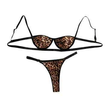 Nove Sex Perilo Set za ženske Kopalke Plavanje Dihanje brassiere Seksi Leopard Tiskanja Push up Perilo, žensko spodnje perilo#0120 - 