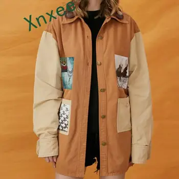 Xnxee 2019 nov prihod pomladi moda vrh rjavo jakno ženski korejskem slogu svoboden poletne jakna - 