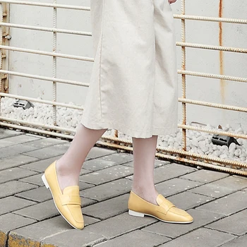 VALLU loafers Čevlji Lady Stanovanj 2019 Pomlad Nov Prihod Nosečnice Ravno Priložnostne Čevlji Pravega Usnja, Mehka Podplatom Mati čevlji - 