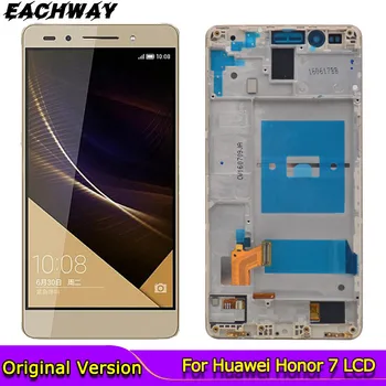 Original za Huawei Honor 7 LCD-Zaslon, Zaslon na Dotik, Računalnike PLK-TL01 Z Okvirjem Zamenjava za Huawei Honor7 LCD Čast 7 - 