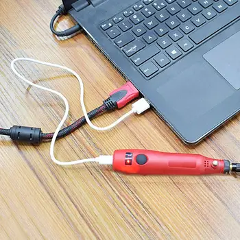 Brusilni Stroj USB 5V DC 10W Mini Brezžična Spremenljivo Hitrostjo Rotacijski Orodja Komplet Svedrov Graverja Pero za Mletje Poliranje - 
