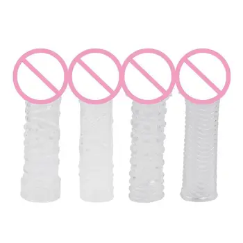 Kristalno Rokav Silikonski Spike Kondomi za Moški Zakasnitev Nastavite Pokrov Nekaj Igrač za Odrasle Sex Izdelki DORP DOSTAVA - 