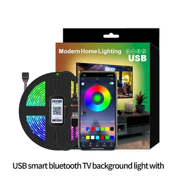 USB LED Trakovi, RGB Svetlobe 5 v DC Napajanje Osvetlitev Prilagodljiv Trak 1M 2M 3M 4M 5M Dekor Zaslonu TV-sprejemnika Bluetooth Ozadja Band Razsvetljavo - 