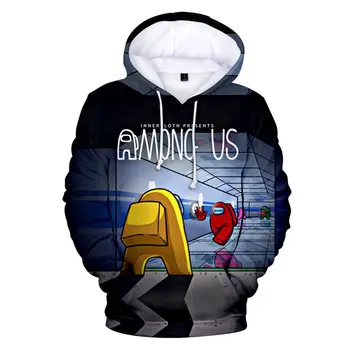 Modni pulover s kapuco Moških Med Nami Hoodies Teen Anime Hoodie Oblačila 3D Tiskanje Salon Obrabe Majica Jakno Jesensko Zimski Plašč Darilo - 