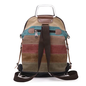 Barvni Kontrast Rami Messenger Bag Žensk Platno tote vrečko Velike Zmogljivosti Prenosne Tri-način Vrečko Multi-funkcionalne - 