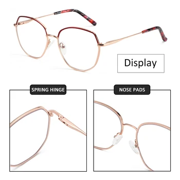 BLUEMOKY Kovinski Parcelo Računalnik Očala za Zaščito pred Sevanjem Proti Modra Svetloba Recept Objektiv Optični Kratkovidnost Očala Okvir - 