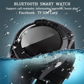 Nepremočljiva Pametno Gledati Moške s Kamero, Bluetooth Smartwatch Pedometer Srčnega utripa Kartice Sim ročno uro - 