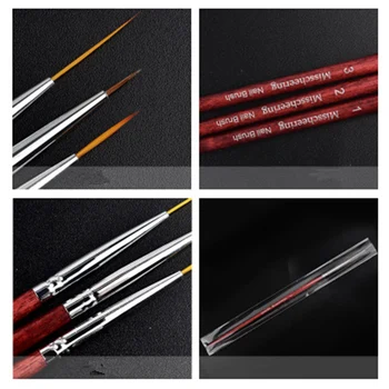 Nu-TATY 1pcs nail art svinčnik za nohte art risalna peresa vklesan oznako black mahagoni vrstici risba svinčnik za Nohte ščetke - 