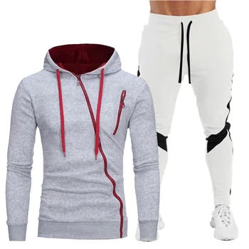 Jeseni in pozimi moško obleko znamke šport šport 2-kos obleko moška oblačila pulover s kapuco + hlače, obleka za moške ulične jakna - 