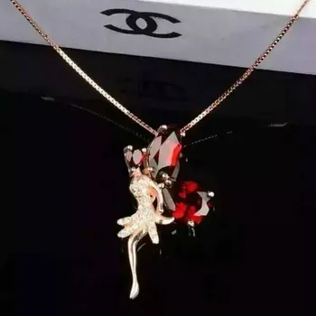 KJJEAXCMY boutique draguljev S925 čistega srebra šipek čebel granat ogrlico, obesek, ogrlica. - 