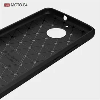 Bosilang Za Motorola E4 Ogljikovih Vlaken Teksturo Brušena TPU Telefon Kritje Primera - 