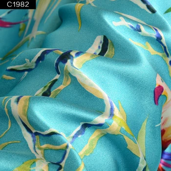 HYSK čista svila saten tkanine 19 mm ptica design digital/ročno živali tiskanja težkega materiala mulbery svile za bluzo/šal C1982 - 