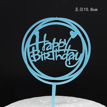 10 Kos Pogače Pokrivalo Akril Happy Birthday Cake Vroče Praznovanje Vstavite Kartico Torto Dekoracijo Rojstni Dekoracijo - 