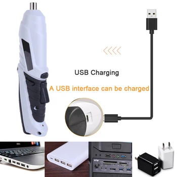3,6 V Mini Električni Izvijač USB Polnilne Akumulatorski električni Vrtalni izvijač Brezžični Komplet Orodja za Popravilo Gospodinjskih DIY Komplet - 