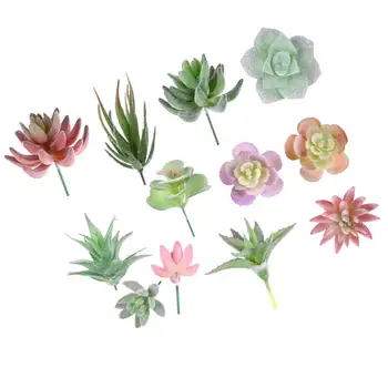 Umetni Succulents Ponaredek Umetno Cvetje Mini PVC Simulirani Cvetlični Rastline Simulacije Succulents Doma Vrt Decoratio - 