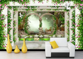 De Papel parede Lep cvet vinske trte pastorala Roman 3d ozadje,dnevno sobo, spalnico, jedilnico, TV ozadju kuhinja freske - 