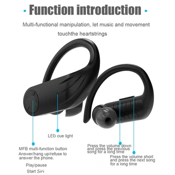 Bluetooth Slušalke LED Digitalni Zaslon 8D Brezžične Bluetooth Slušalke Visi Uho Poslovnih Slušalke Za iPhone, Samsung Xiaomi - 