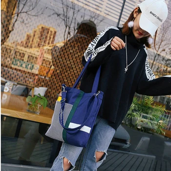 Platno torba ženske tote vrečko dekle nakupovalno vrečko ženski prinaša dobička vrečko - 