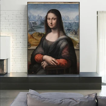Elegantno Mona Lisa Portret Slika Platno Mona Lisa Barvanje Sten Plakatov in Fotografij Stenskih slikah, za Dnevni Sobi Doma Dekor - 