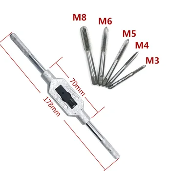 8pcs/set Kovinski Vijak Tapnite Imetnik M3-M12 za Obdelavo Kovine Ključa Imetnika Roko za Proces Notranjega Niti DT6 - 