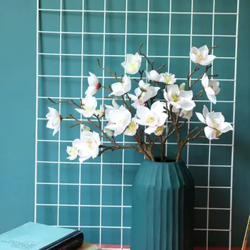 Umetni Ponaredek Cvetje Multi-vodi Magnolija Poročni Šopek Stranka Doma Dekor Dnevna Soba Dekoracijo Ornament Simulacije Cvet - 
