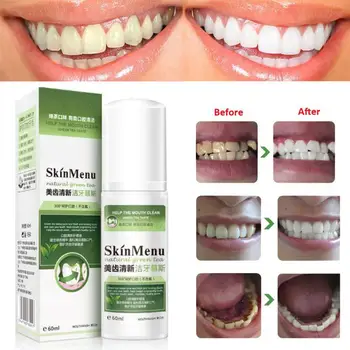 60ml Zob zobna pasta Sveže Odstraniti Zobne Madeže Zob Čiščenje s Peno Mousse Zobna Krema, Zeleni Čaj Bistvo Ustno Nego Čiščenje - 