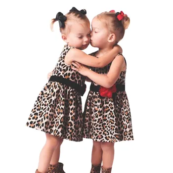 Poletje Moda Otroci Baby Girl Obleke Leopard Tiskanja brez Rokavov Princesa Obleko Priložnostne Obleke платье для девочки Sundress - 
