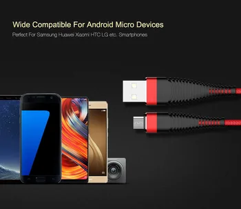 1M Polnilnih Kablov Ultra Trajne USB Polnilnik za Mobilni Telefon, Kabelska Hitro Polnjenje za Android IOS Tip-C - 