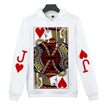 2020 Vroče Prodaje Poker J Q K 3D Harajuku Puloverju Fantje Dekleta Udobno Hoodie Oblačila 3D Jeseni Unisex Modna Majica Cool - 