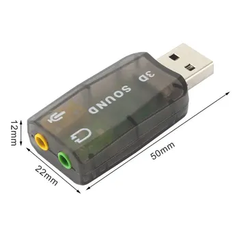 Zunanjo USB Zvočno Kartico Adapter Mikrofon Zvočnik Slušalke Vmesnik za Prenosni računalnik PC Adapter Virtualni 3D Audio 5.1 USB 3,5 mm - 