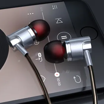 Žično Z Mikrofonom Šport Slušalke UniversalDurable Prenosna V uho Subwoof Visoko Kakovostne Športne Glasbo, Slušalke - 