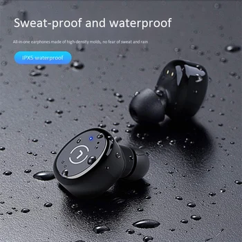 TWS 5.0 Bluetooth Slušalke Športne Slušalke Stereo Zvok Res Brezžični Čepkov z HIFI MIC Slušalke za Pametni Telefon - 