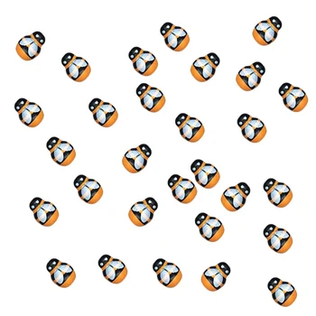 100 kozarcev 3D Lesene Nalepke Mini Čebel Nalepke Hladilnik Dekoracijo Sten Scrapbooking DIY Ladybug Nalepke Velikonočno Dekoracijo Doma Steno - 