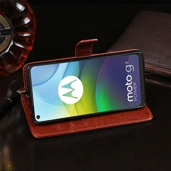 Flip Usnjena Torbica Za Motorola Moto G9 Moč Kritje Luksuzni Primeru Telefon Za Motorola Moto G9 Moč Denarnice Primeru Funda Capa Coque - 