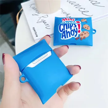 Blagovne znamke a8.1 čokolado čip piškotke primeru za airpods, 1 2 pro polnjenje box, mehkega silikona, wireless, slušalke, varstvo - 