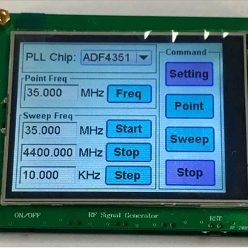 35-4400M ADF4351 RF Signala Vir Signal Generator Val / Točka Frekvenco, Pritisnite Sn LCD Zaslon za Nadzor - 