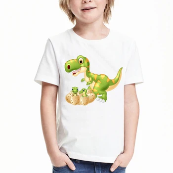 Dinozaver fant t shirt za dekleta vrhovi poletje tiskanja graphic tee luštna otroška oblačila otroci oblačila dekleta 8 do 12 kratek rokav - 
