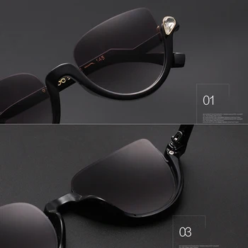 SIMPRECT 2021 Mačka Oči, sončna Očala Ženske Retro Semi-Rimless Ogledalo UV400 sončna Očala Luksuzne blagovne Znamke Oblikovalec Lunette De Soleil Femme - 