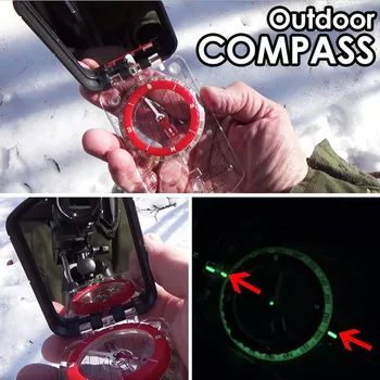 Kampiranje Pohodništvo Kompas Orodje Multi-funkcionalni Zunanji Svetlobni Kompas Z Led Light Prenosni vodoodporna Led Kompas - 