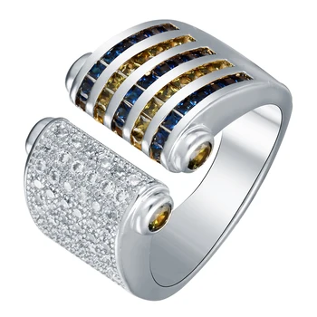 Moda poročni prstani za moške nakit kraljevsko modra CZ kamen, prst prstan precejšen nakit razkošje edinstveno klasičnih udejstvovanje obroči - 