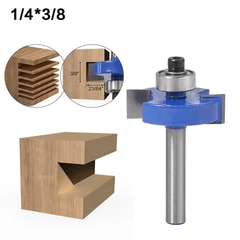 6,35 mm Kolenom T-Sloting Usmerjevalnik Bit z Ležaja Lesa Reža za Mletje Rezilo T-tip Rabbeting lesenih predmetov materiala za Les - 