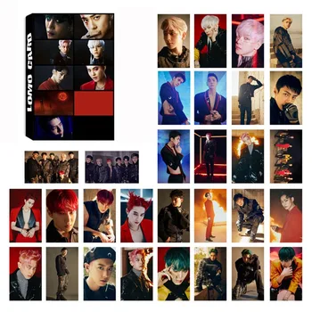 30Pcs/Set KPOP EXO 6. Album OBSEDENOST Photo card (pomnilniška Kartica PVC Kartic Jaza, ki LOMO Fotografija Kartico Photocard - 