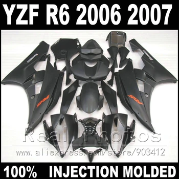 Fit za YAMAHA R6 oklep kit 06 07 brizganje vse sijajni črni 2006 2007 YZF R6 fairings - 